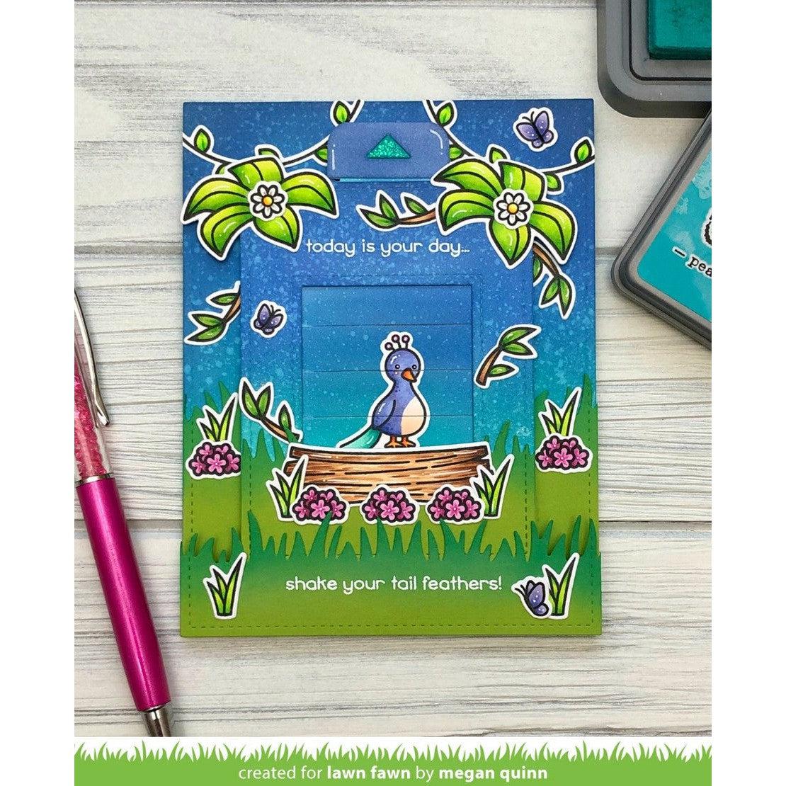 Lawn Fawn - Clear Stamps - Peacock Before &#39;n Afters-ScrapbookPal