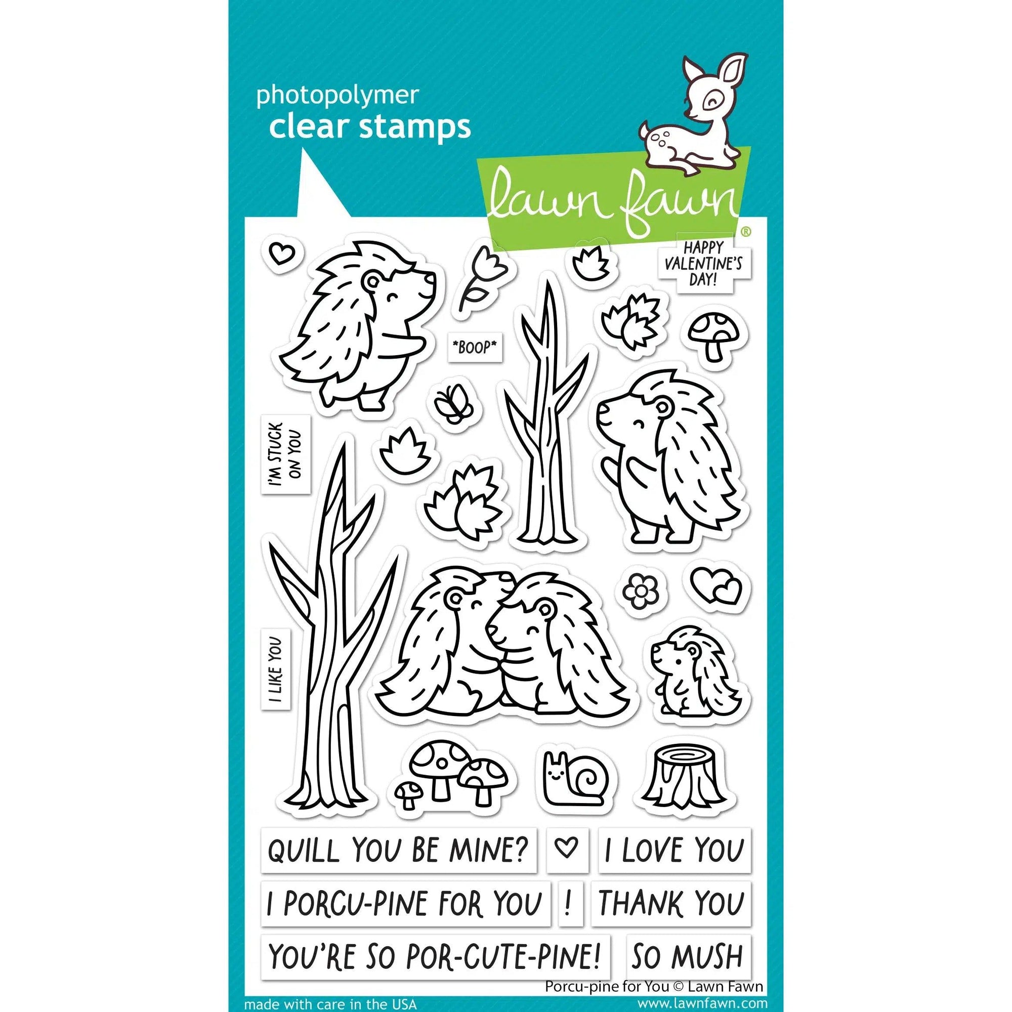 Lawn Fawn - Clear Stamps - Porcu-pine for You-ScrapbookPal