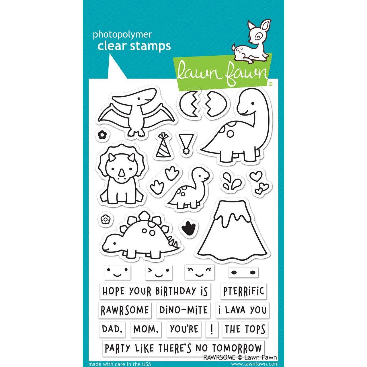 Lawn Fawn - Clear Stamps - RAWRSOME-ScrapbookPal