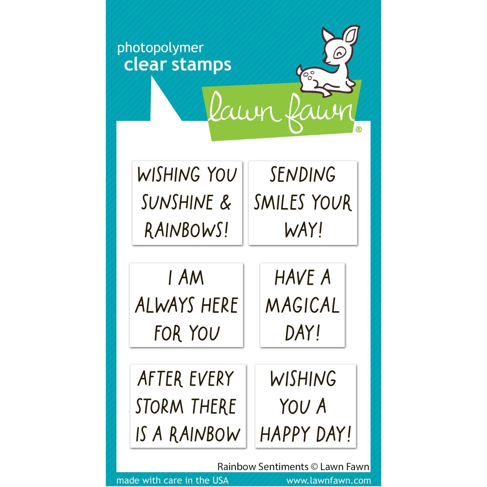 Lawn Fawn - Clear Stamps - Rainbow Sentiments-ScrapbookPal