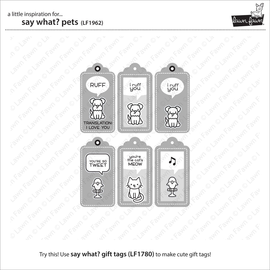 Lawn Fawn - Clear Stamps - Say What? Pets-ScrapbookPal