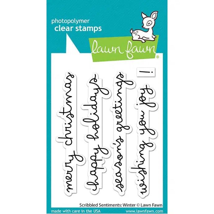 Lawn Fawn - Clear Stamps - Scribbled Sentiments: Winter-ScrapbookPal