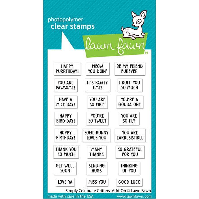 Lawn Fawn - Clear Stamps - Simply Celebrate Critters Add-On-ScrapbookPal