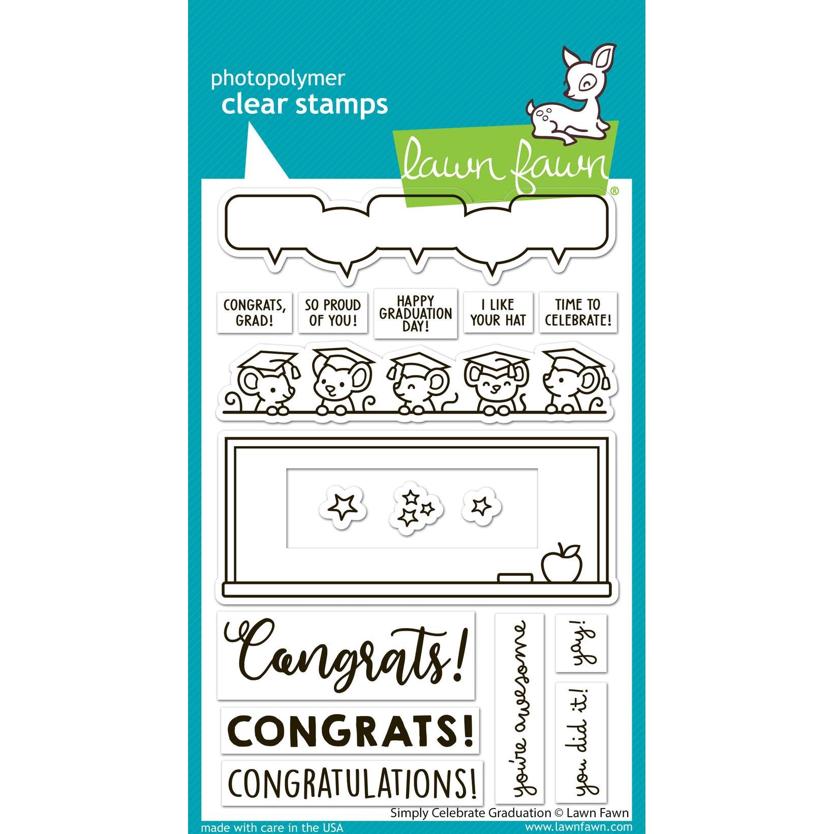 Lawn Fawn - Clear Stamps - Simply Celebrate Graduation-ScrapbookPal