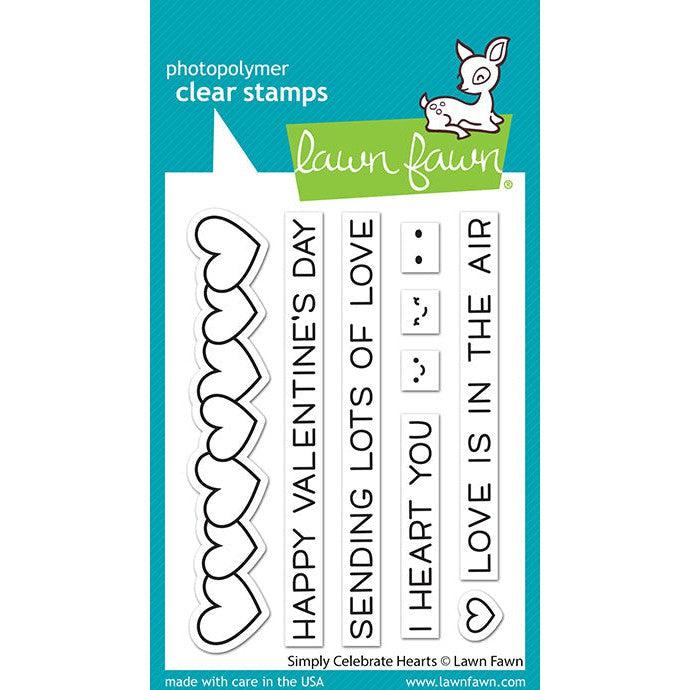 Lawn Fawn - Clear Stamps - Simply Celebrate Hearts-ScrapbookPal