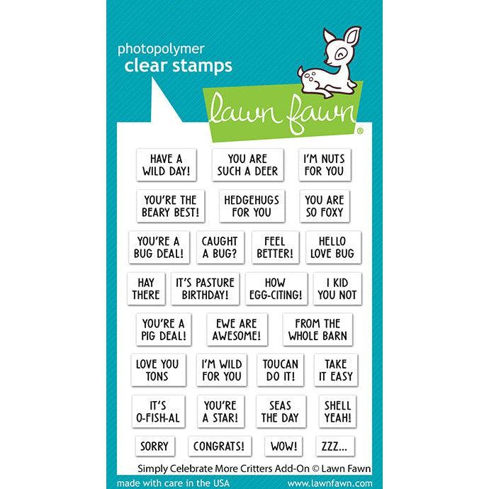 Lawn Fawn - Clear Stamps - Simply Celebrate More Critters Add-On-ScrapbookPal