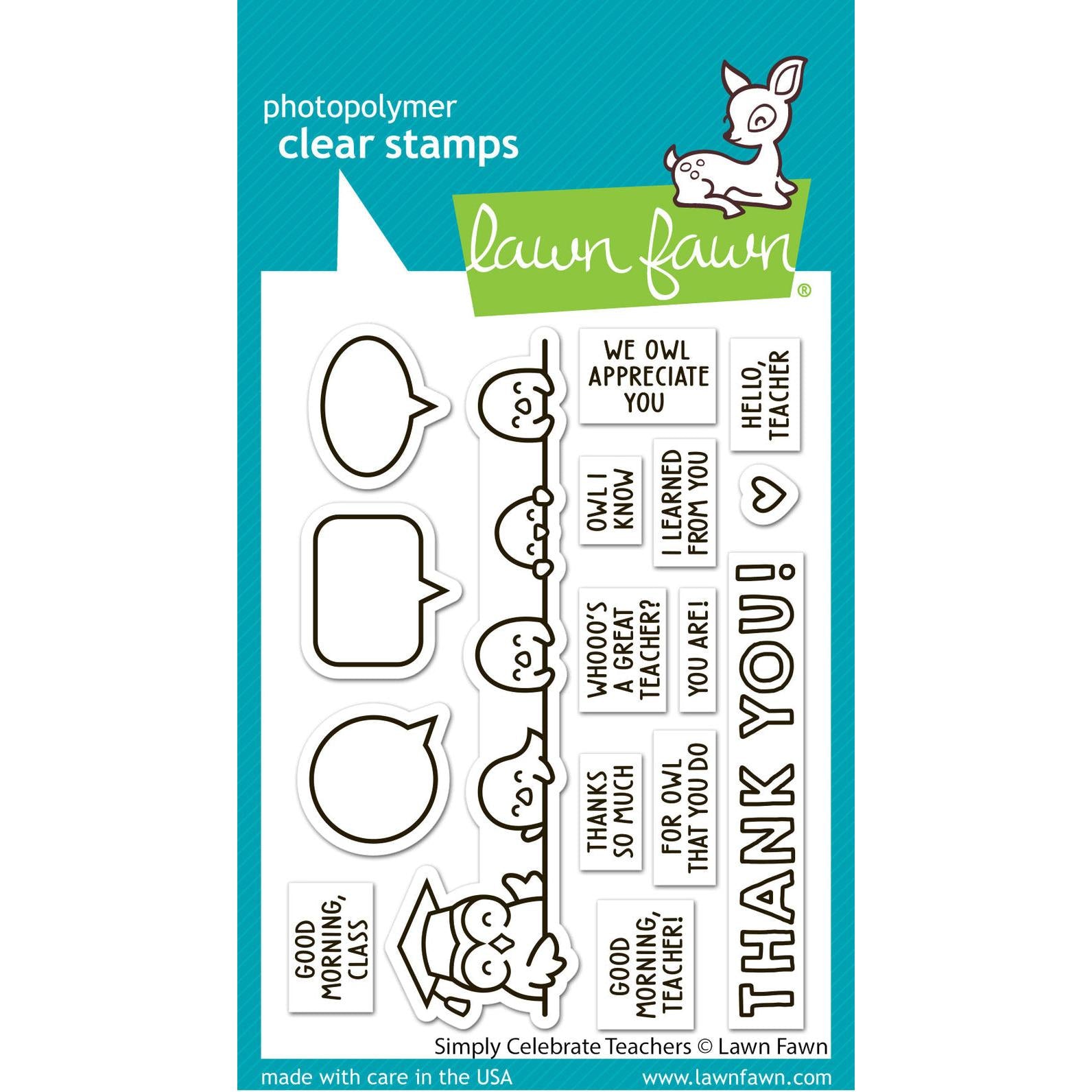 Lawn Fawn - Clear Stamps - Simply Celebrate Teachers-ScrapbookPal