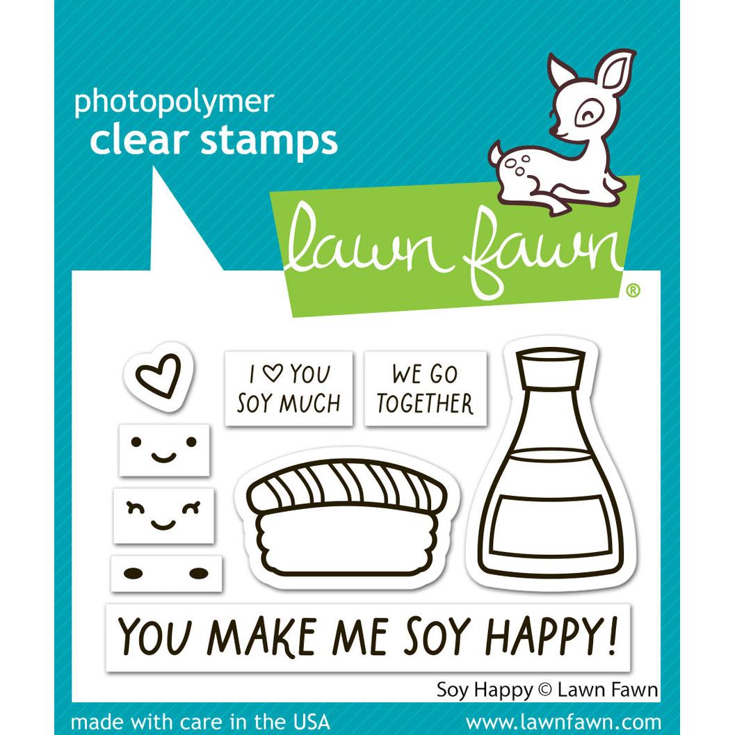 Lawn Fawn - Clear Stamps - Soy Happy-ScrapbookPal