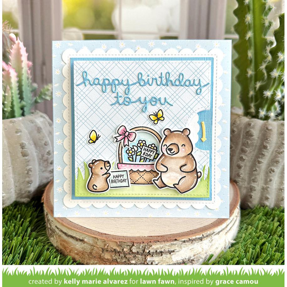 Lawn Fawn - Clear Stamps - Spring Basket Add-On: Birthday-ScrapbookPal