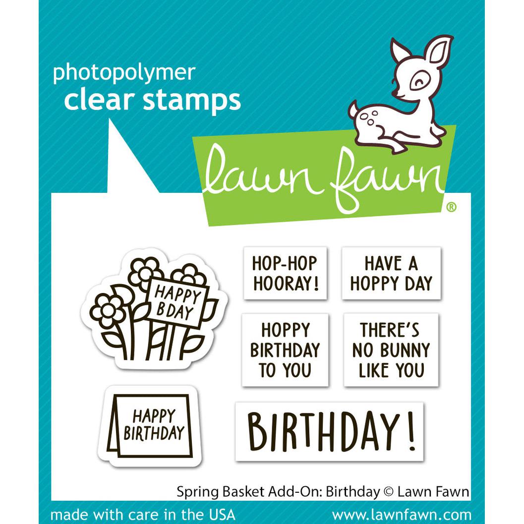 Lawn Fawn - Clear Stamps - Spring Basket Add-On: Birthday-ScrapbookPal