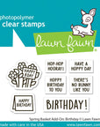 Lawn Fawn - Clear Stamps - Spring Basket Add-On: Birthday-ScrapbookPal