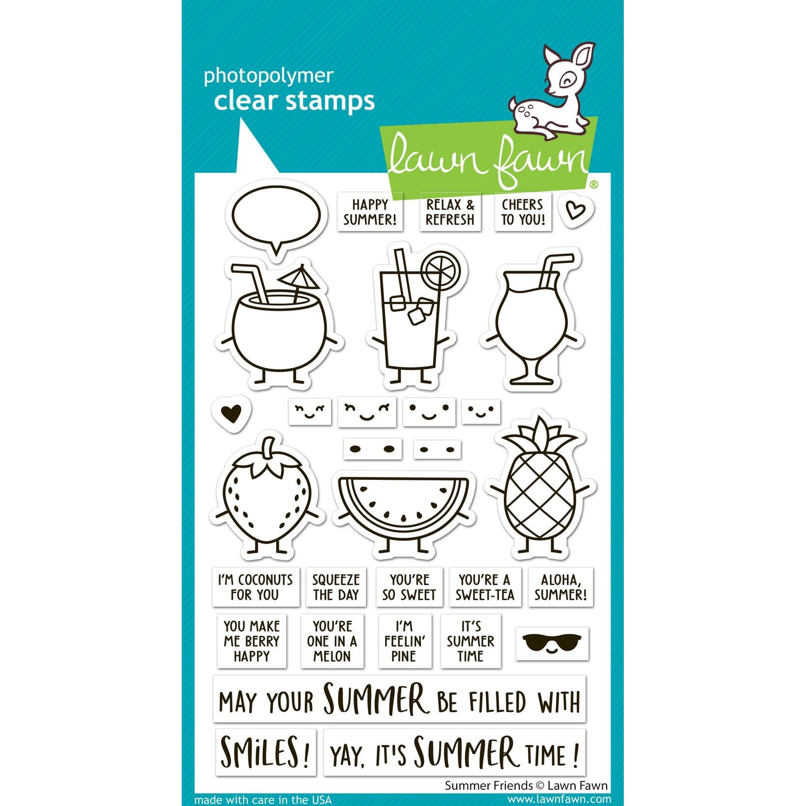 Lawn Fawn - Clear Stamps - Summer Friends-ScrapbookPal