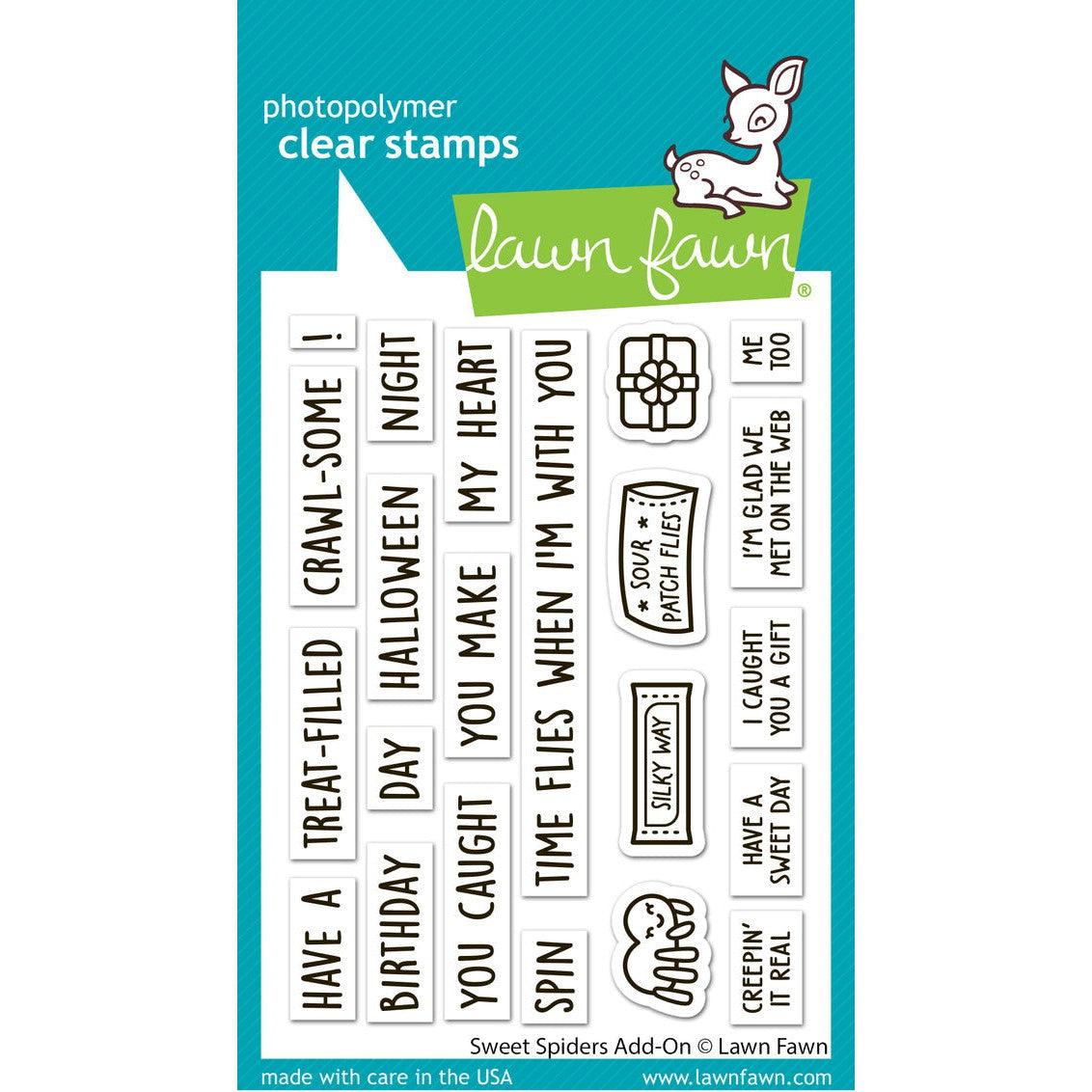 Lawn Fawn - Clear Stamps - Sweet Spiders Add-On-ScrapbookPal