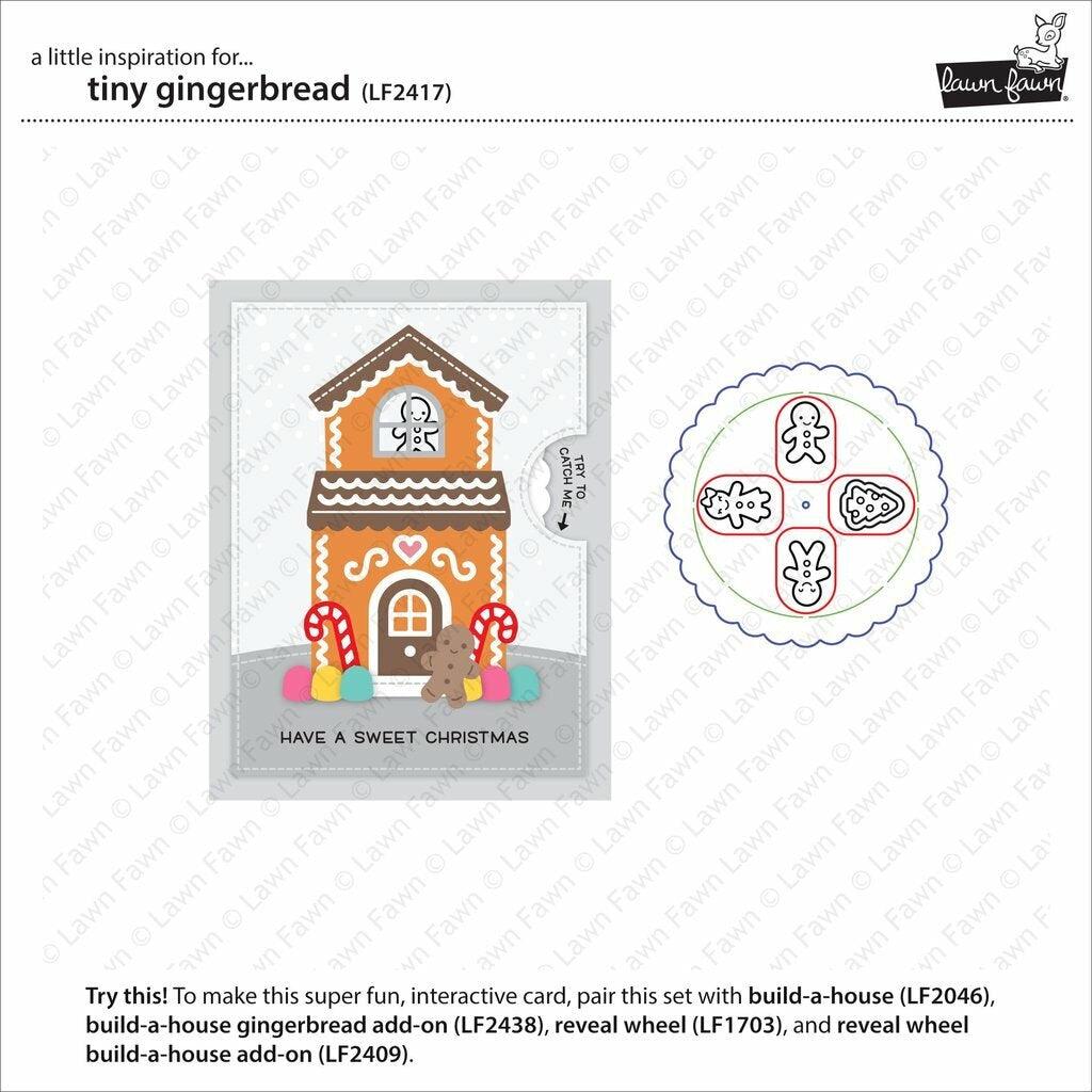 Lawn Fawn Tiny Gingerbread Clear Stamp - 3x2 Inch Christmas Craft Stamp