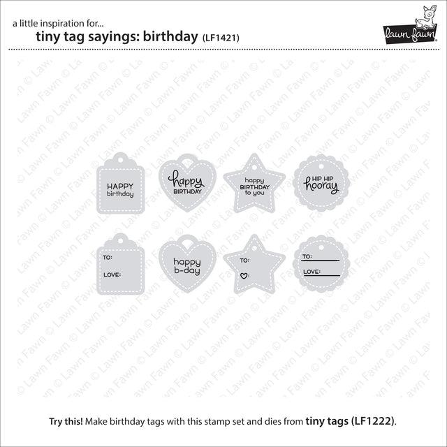 Lawn Fawn - Clear Stamps - Tiny Tag Sayings: Birthday-ScrapbookPal