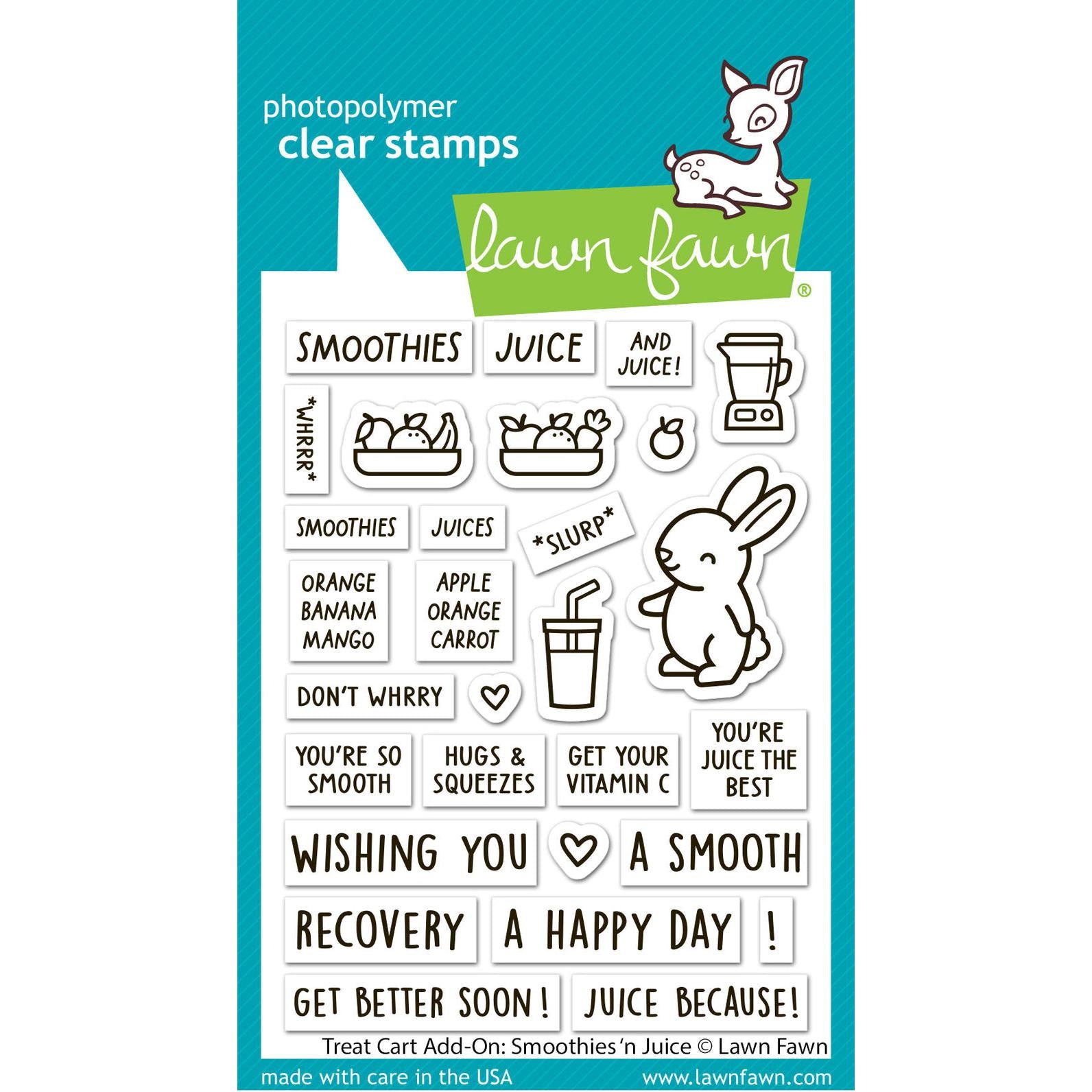 Lawn Fawn - Clear Stamps - Treat Cart Add-On: Smoothies 'N Juice-ScrapbookPal