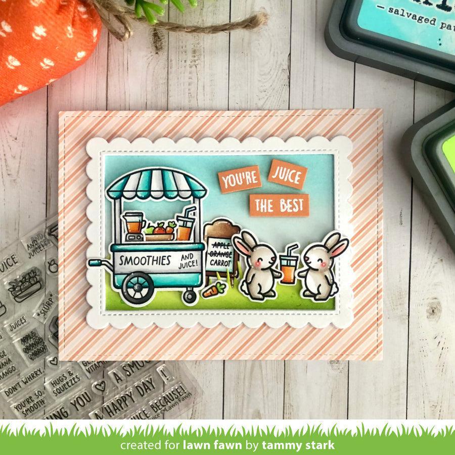 Lawn Fawn - Clear Stamps - Treat Cart Sentiment Add-On: Smoothies &#39;N Juice-ScrapbookPal