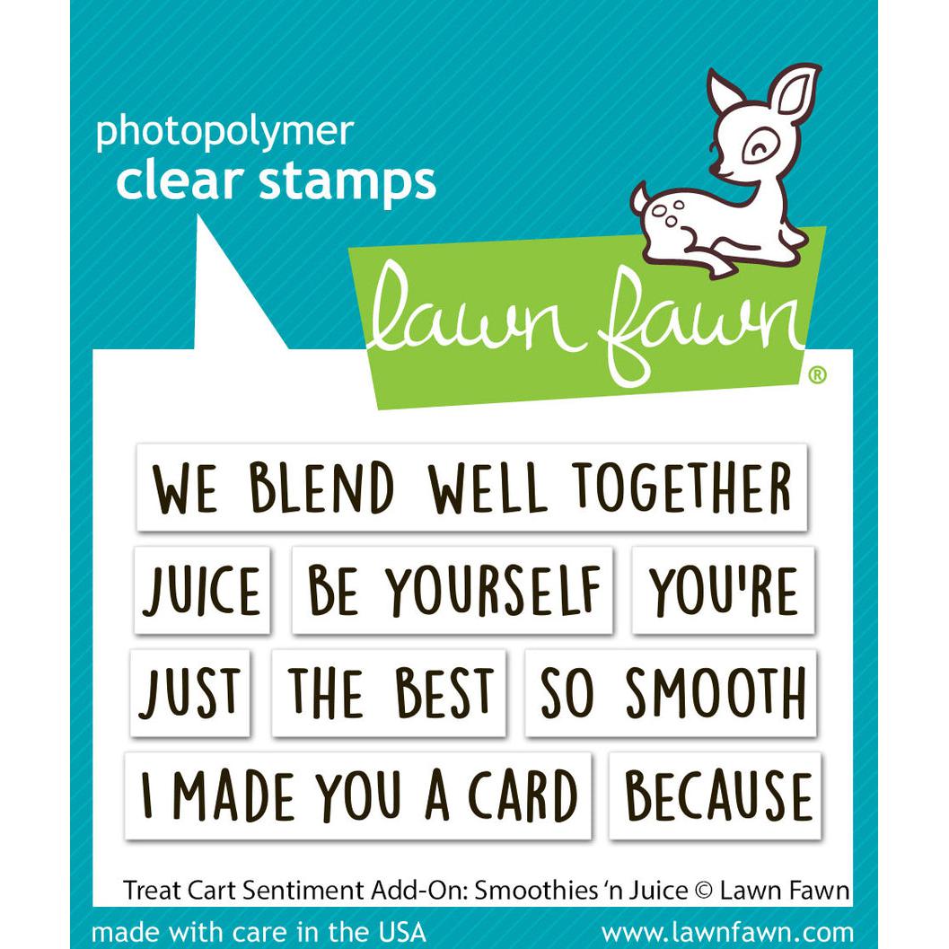 Lawn Fawn - Clear Stamps - Treat Cart Sentiment Add-On: Smoothies &#39;N Juice-ScrapbookPal