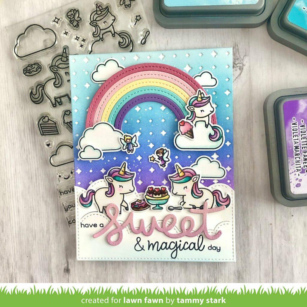 Lawn Fawn - Clear Stamps - Unicorn Picnic-ScrapbookPal