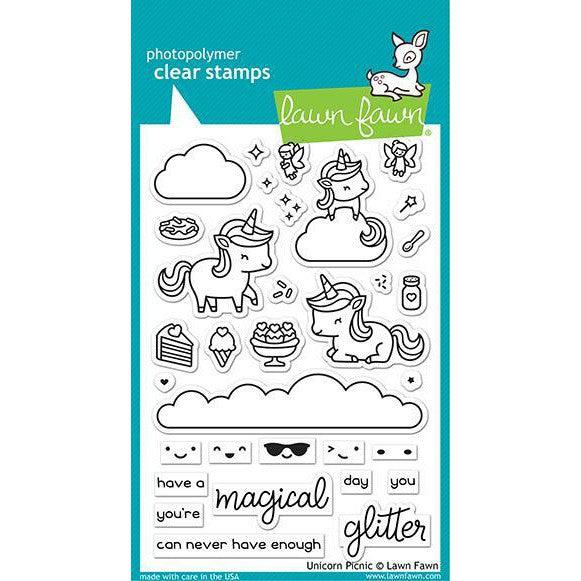 Lawn Fawn - Clear Stamps - Unicorn Picnic-ScrapbookPal