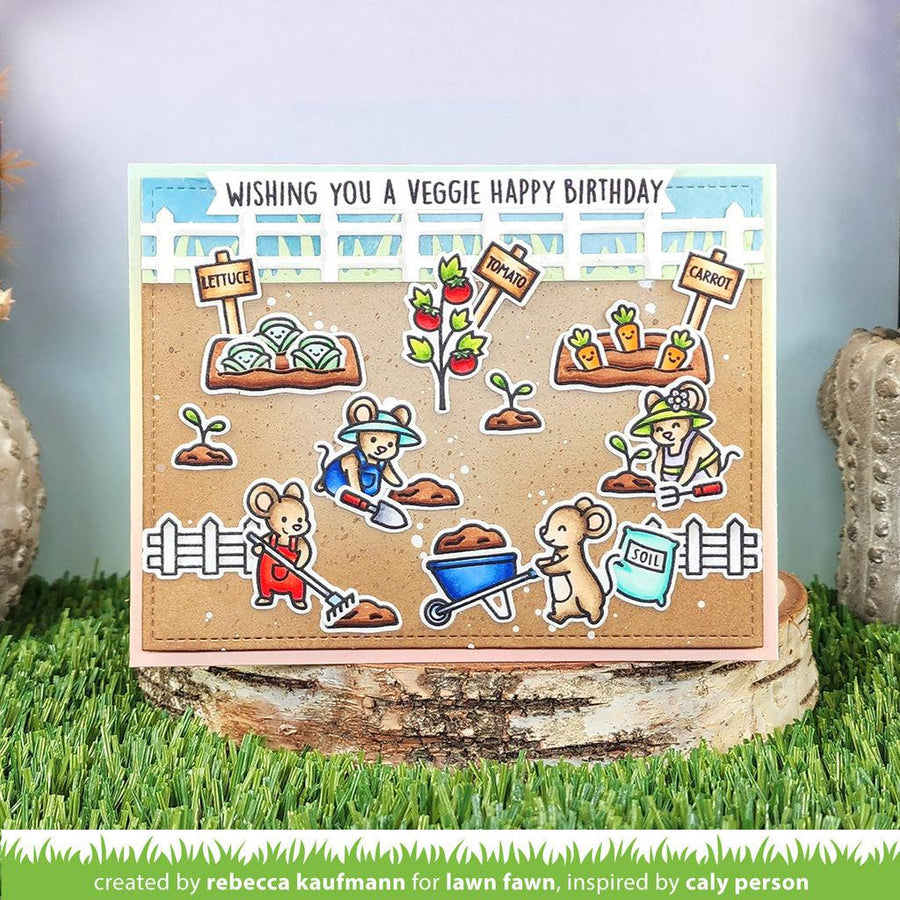 Lawn Fawn - Clear Stamps - Veggie Happy-ScrapbookPal