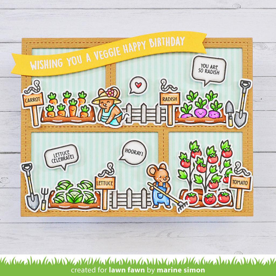 Lawn Fawn - Clear Stamps - Veggie Happy Add-On