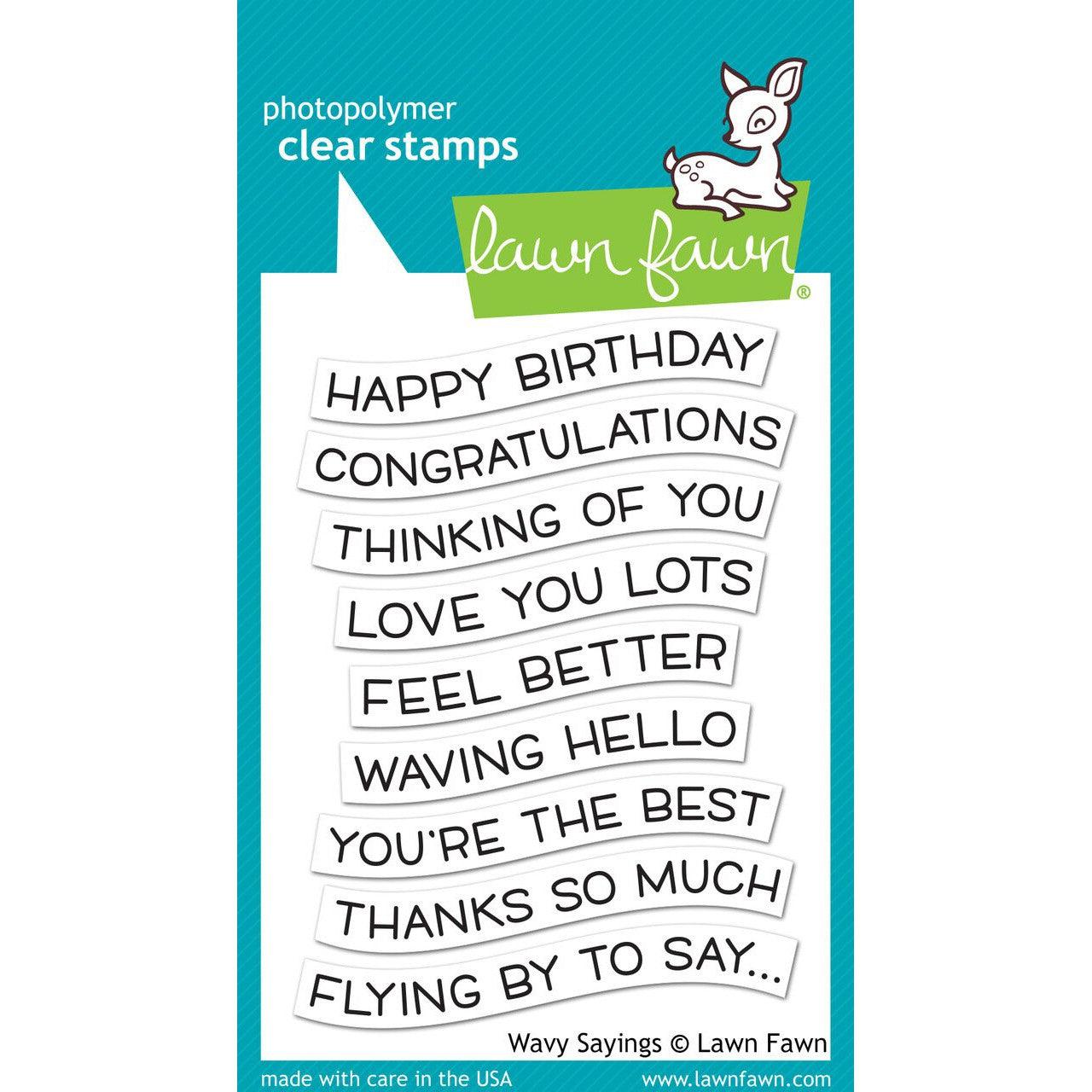 Lawn Fawn - Clear Stamps - Wavy Sayings-ScrapbookPal