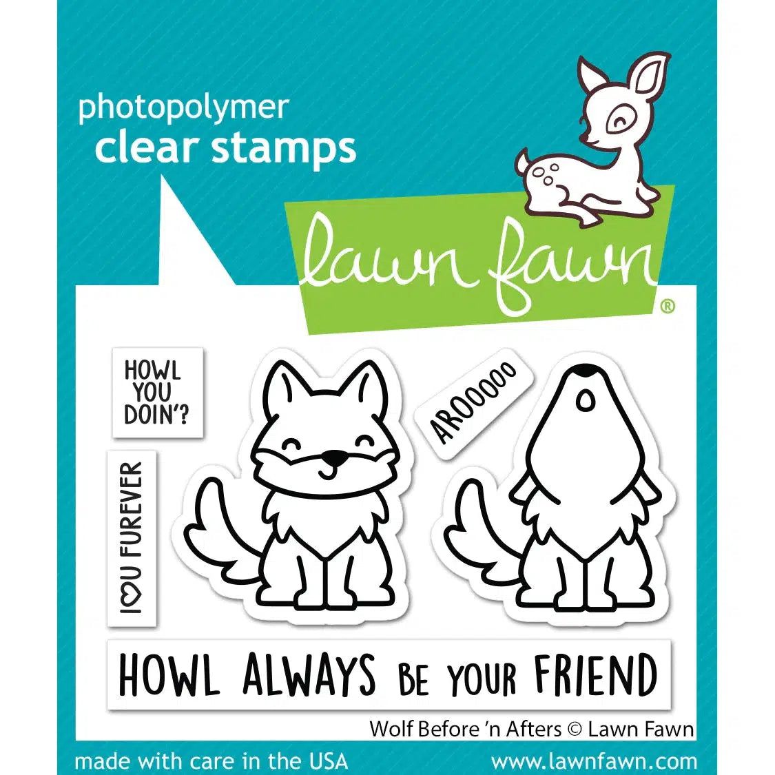 Lawn Fawn - Clear Stamps - Wolf Before &#39;N Afters-ScrapbookPal