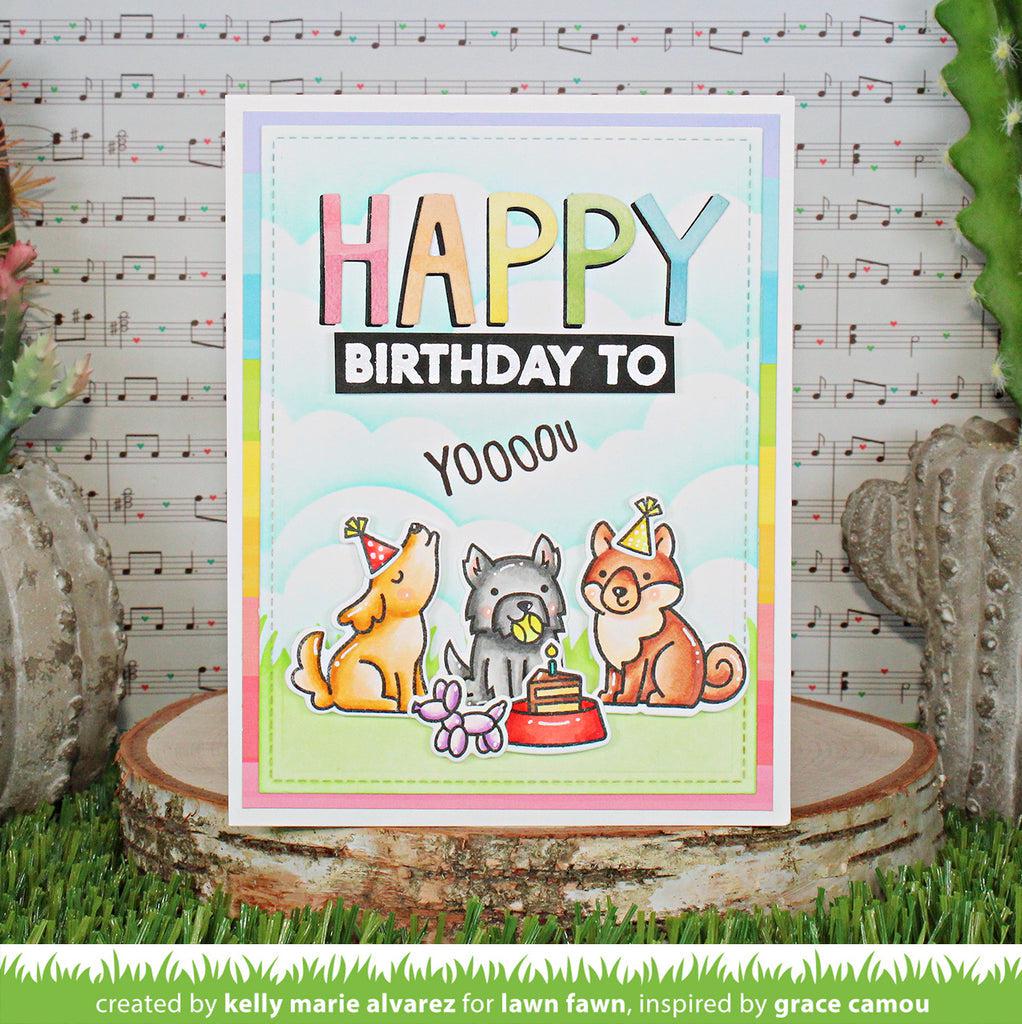 Lawn Fawn - Clear Stamps - Yappy Birthday-ScrapbookPal