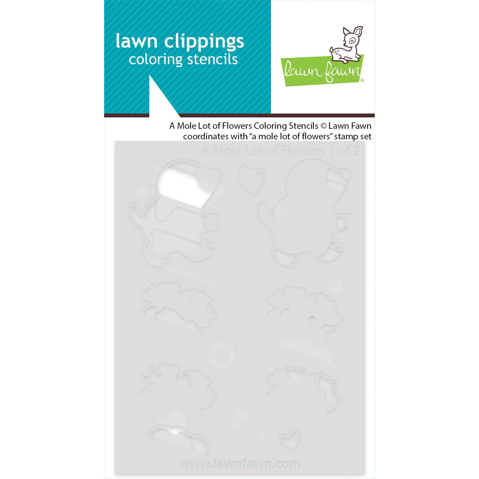 Lawn Fawn - Coloring Stencils - A Mole Lot of Flowers-ScrapbookPal