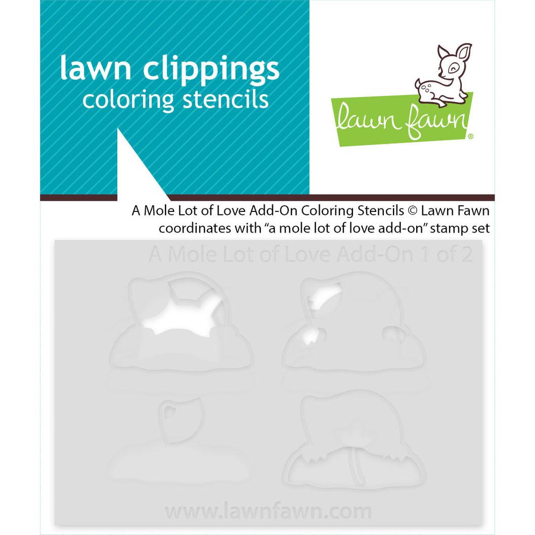 Lawn Fawn - Coloring Stencils - A Mole Lot of Love Add-On-ScrapbookPal