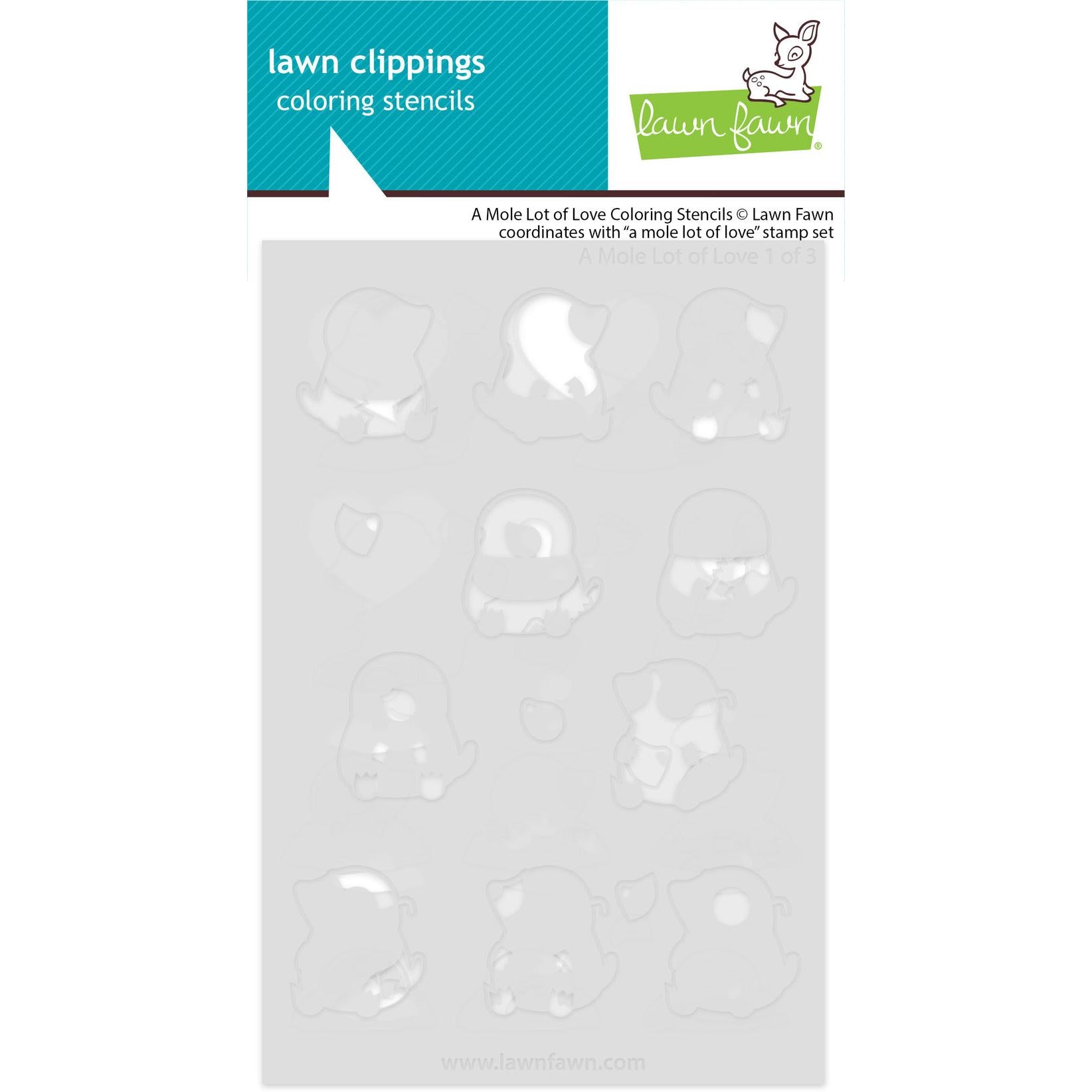 Lawn Fawn - Coloring Stencils - A Mole Lot of Love-ScrapbookPal