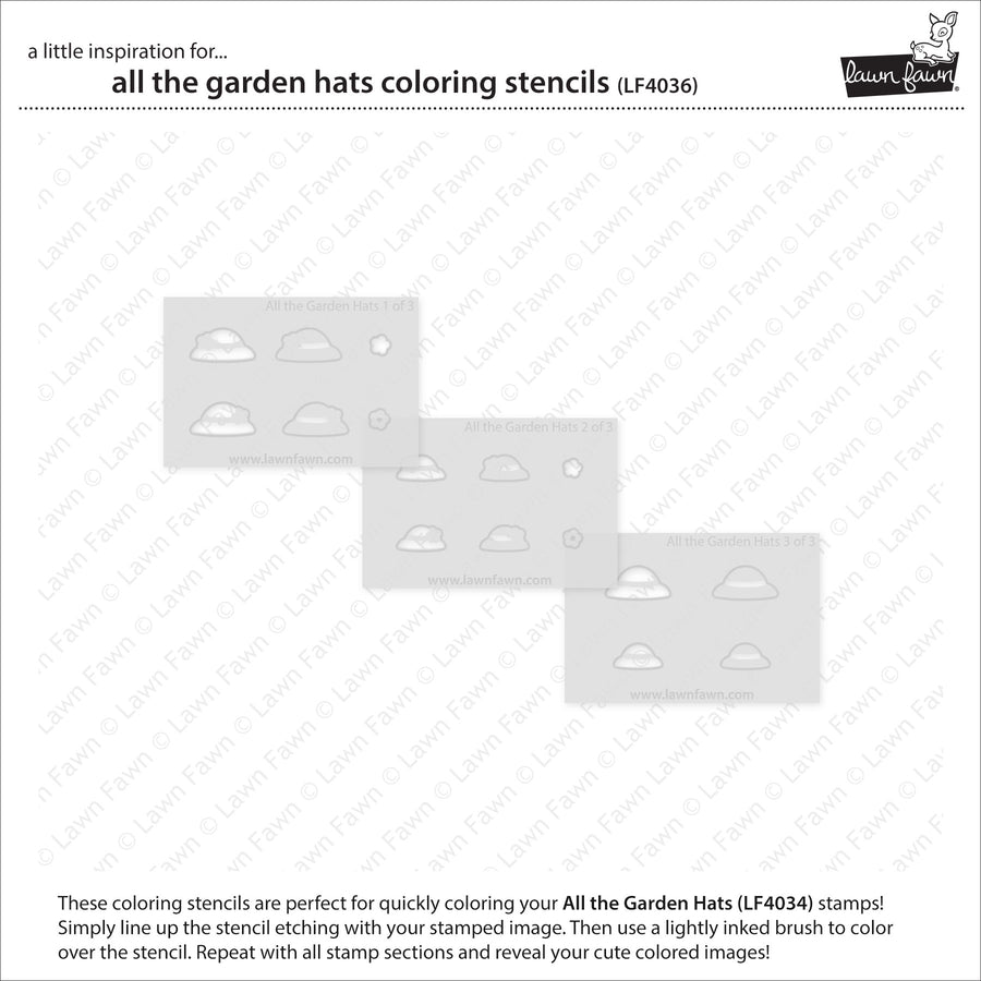 Lawn Fawn - Coloring Stencils - All The Garden Hats-ScrapbookPal