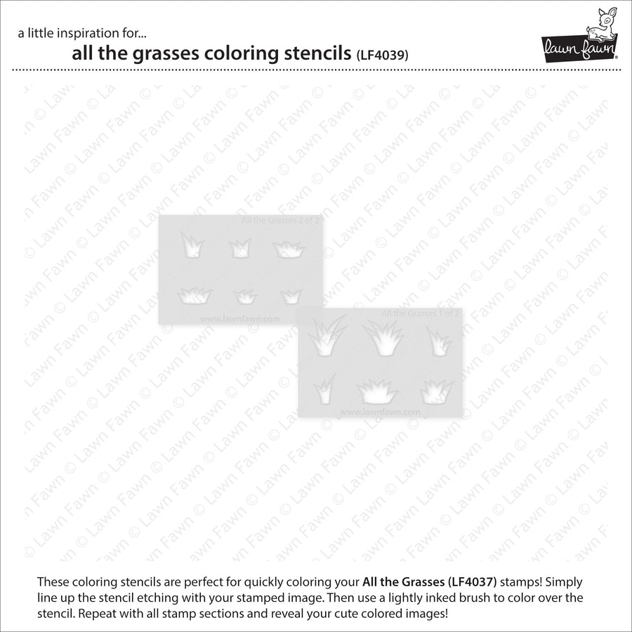 Lawn Fawn - Coloring Stencils - All The Grasses-ScrapbookPal