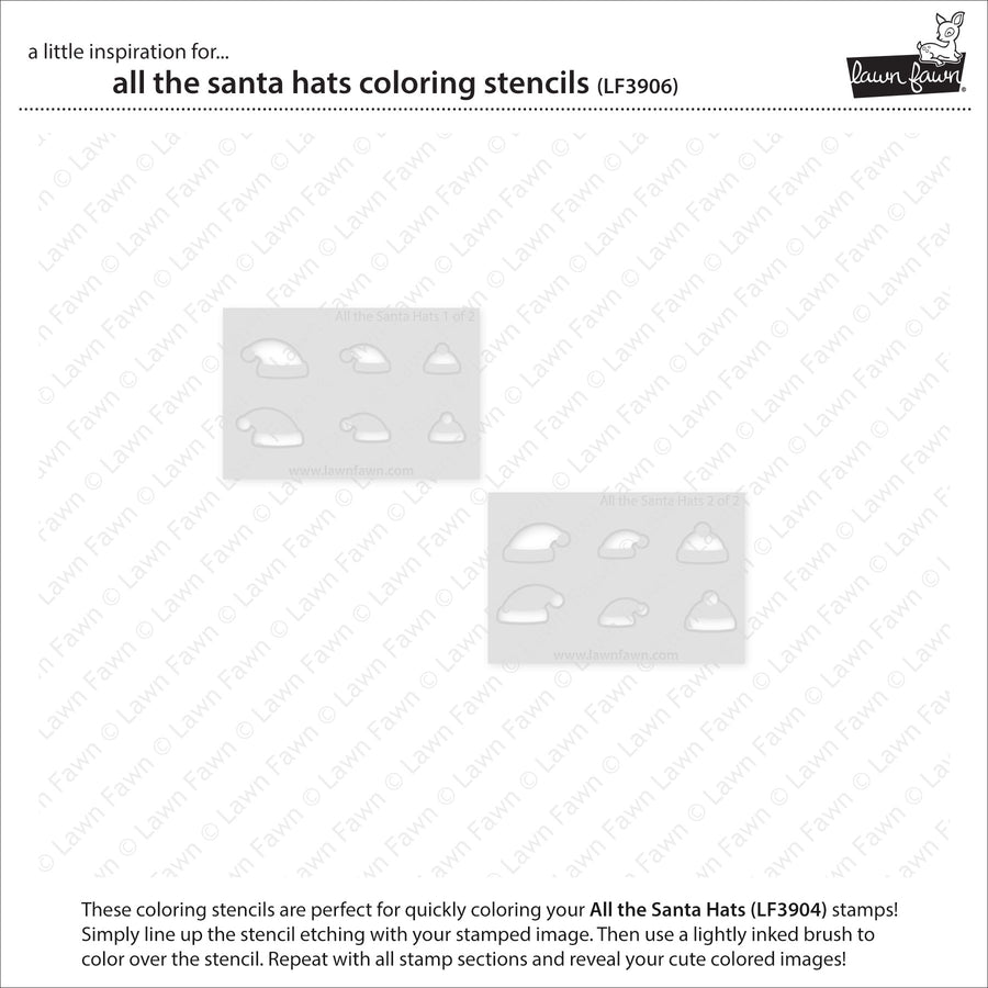 Lawn Fawn - Coloring Stencils - All The Santa Hats-ScrapbookPal