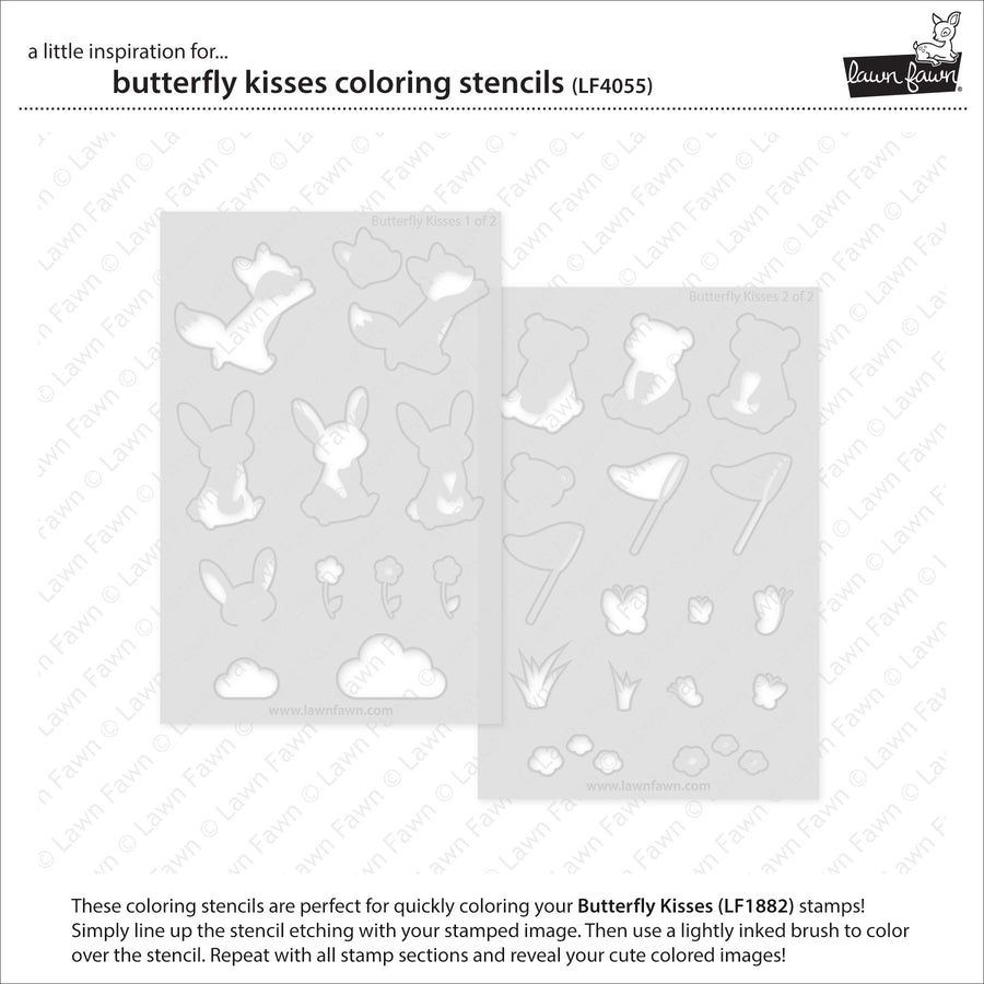 Lawn Fawn - Coloring Stencils - Butterfly Kisses-ScrapbookPal