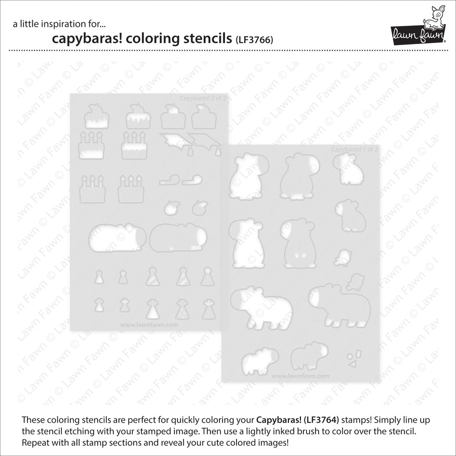 Lawn Fawn - Coloring Stencils - Capybaras!-ScrapbookPal