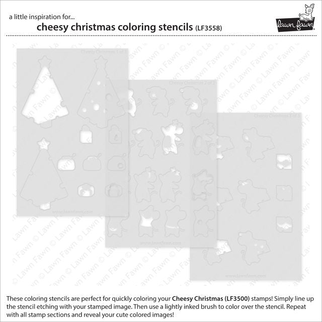 Lawn Fawn - Coloring Stencils - Cheesy Christmas-ScrapbookPal