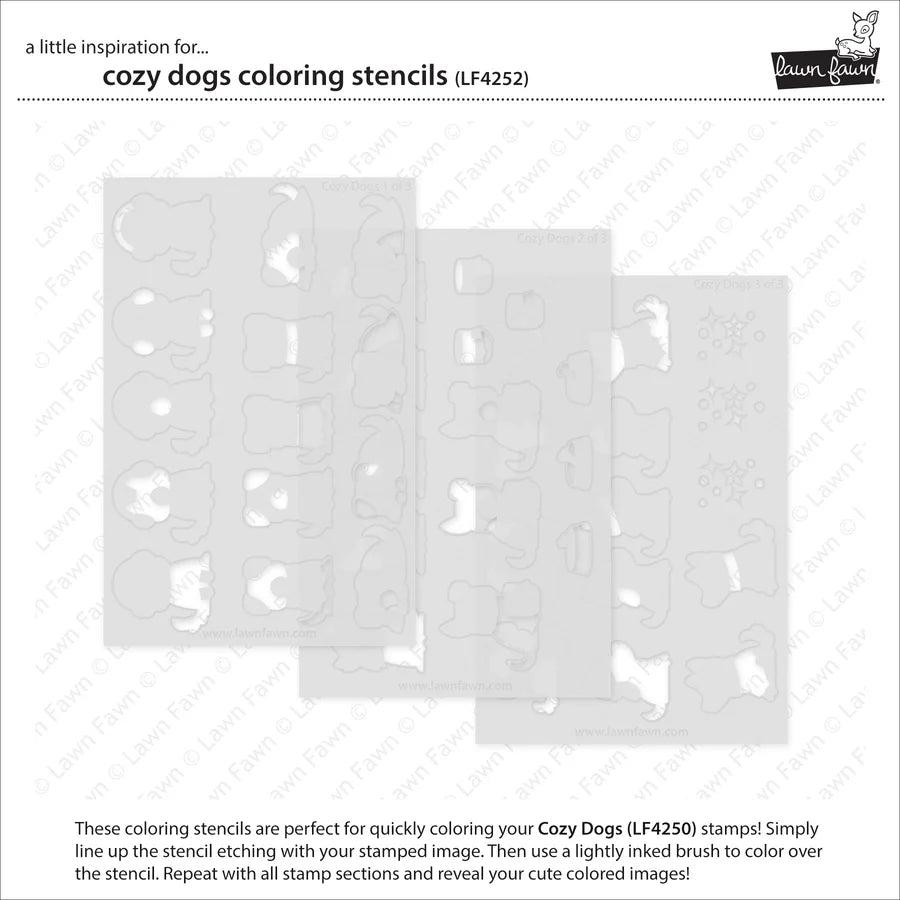 Lawn Fawn - Coloring Stencils - Cozy Dogs-ScrapbookPal