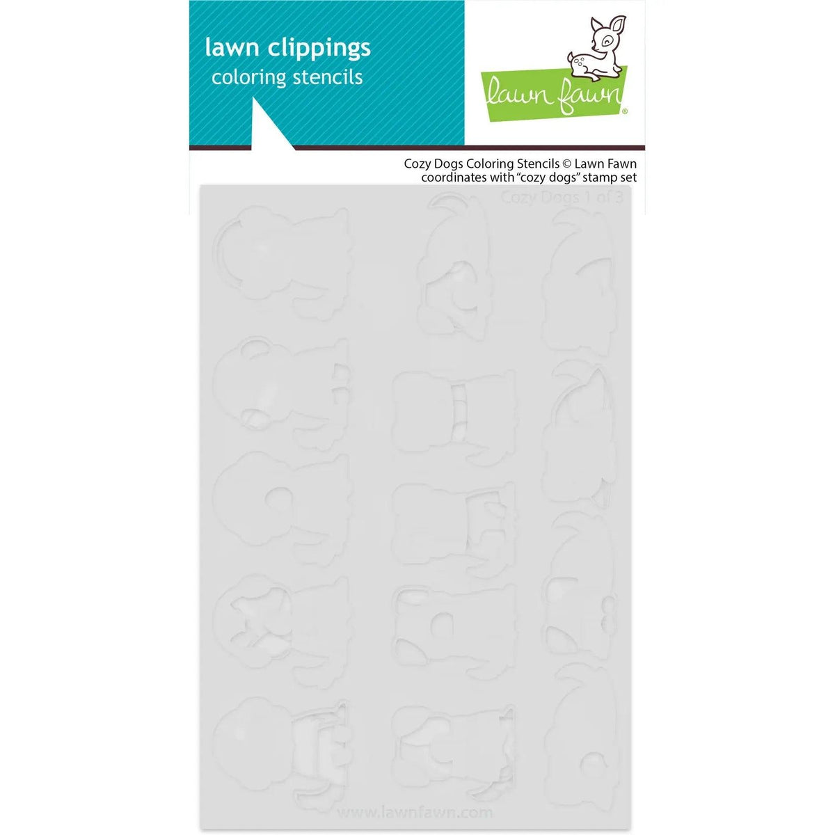 Lawn Fawn - Coloring Stencils - Cozy Dogs-ScrapbookPal