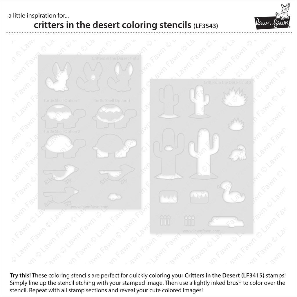 Lawn Fawn - Coloring Stencils - Critters in the Desert-ScrapbookPal