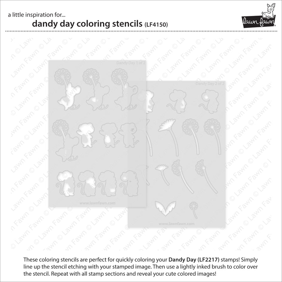 Lawn Fawn - Coloring Stencils - Dandy Day-ScrapbookPal