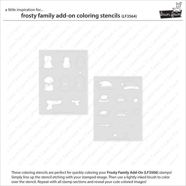 Lawn Fawn - Coloring Stencils - Frosty Family Add-On-ScrapbookPal