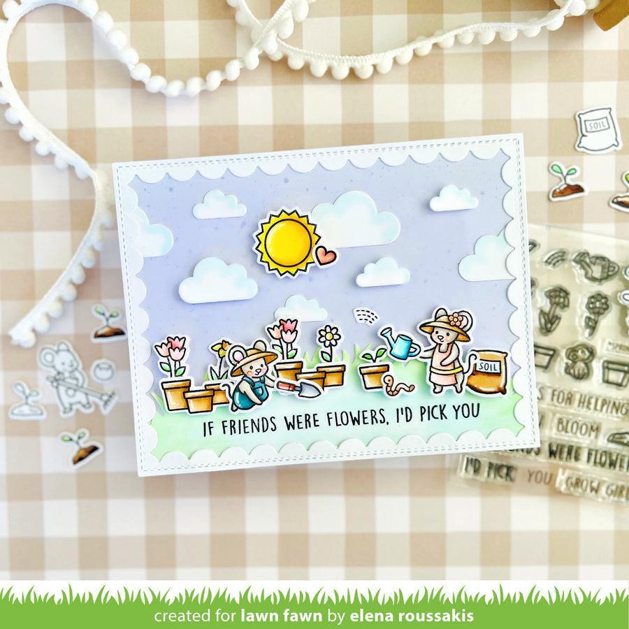 Lawn Fawn - Coloring Stencils - Garden Mouse-ScrapbookPal