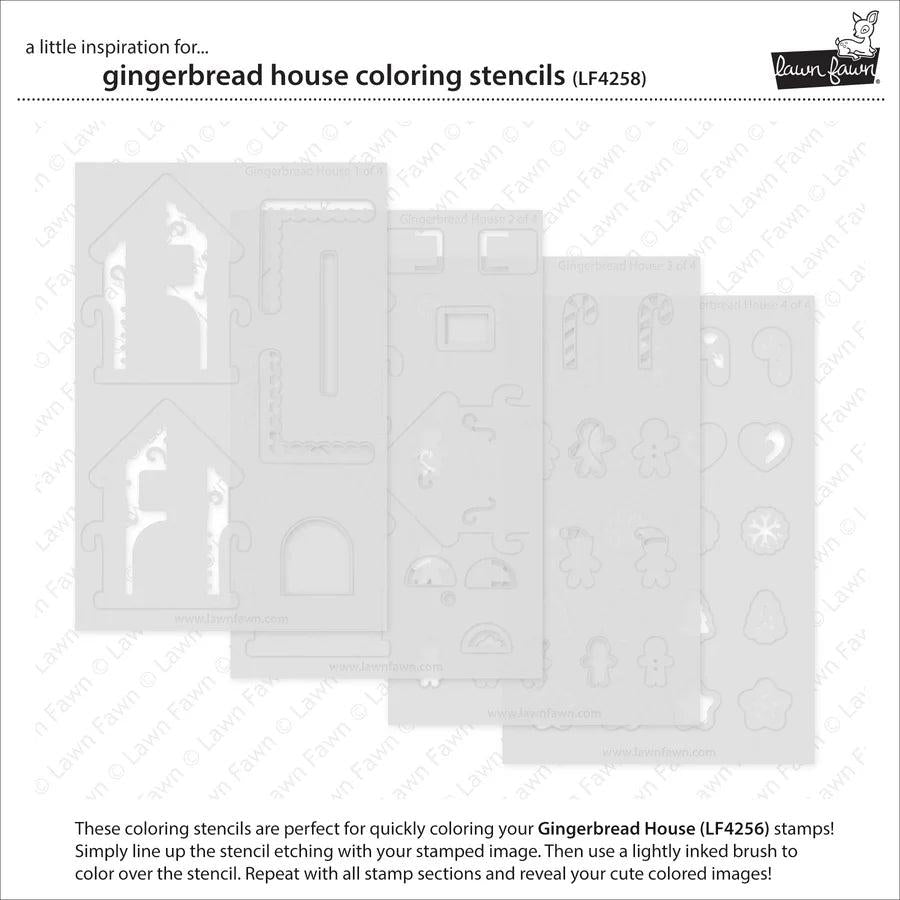 Lawn Fawn - Coloring Stencils - Gingerbread House-ScrapbookPal