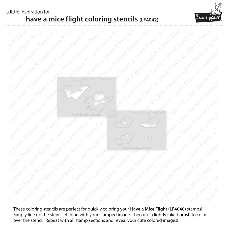 Lawn Fawn - Coloring Stencils - Have A Mice Flight-ScrapbookPal