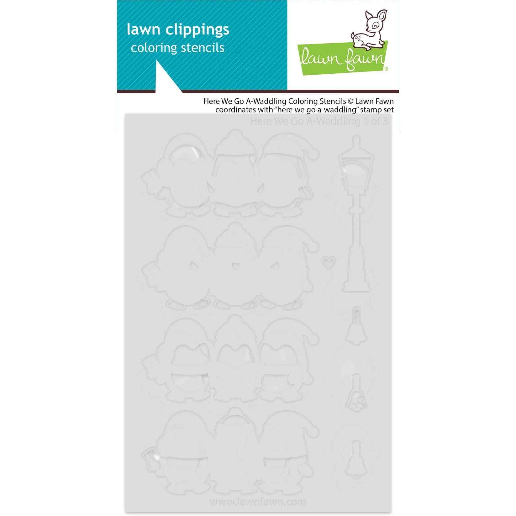 Lawn Fawn - Coloring Stencils - Here We Go A-Waddling-ScrapbookPal
