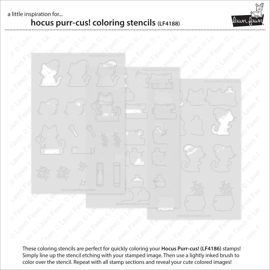 Lawn Fawn - Coloring Stencils - Hocus Purr-cus!-ScrapbookPal