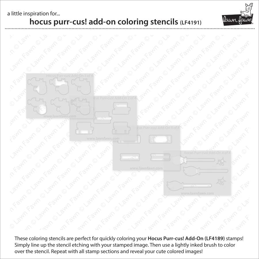Lawn Fawn - Coloring Stencils - Hocus Purr-cus! Add-On-ScrapbookPal