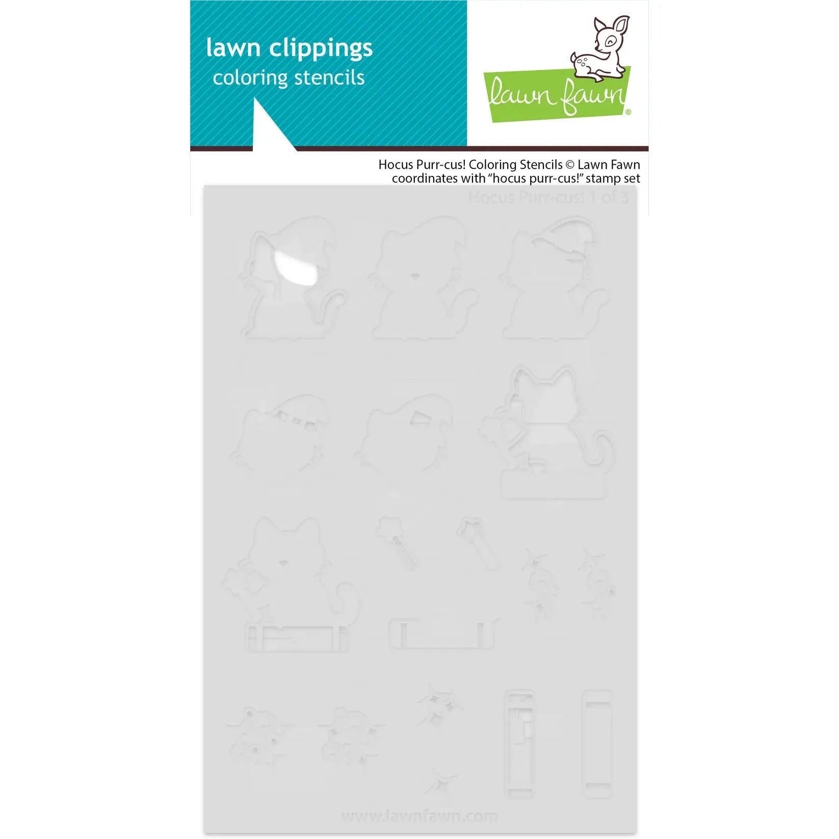 Lawn Fawn - Coloring Stencils - Hocus Purr-cus!-ScrapbookPal